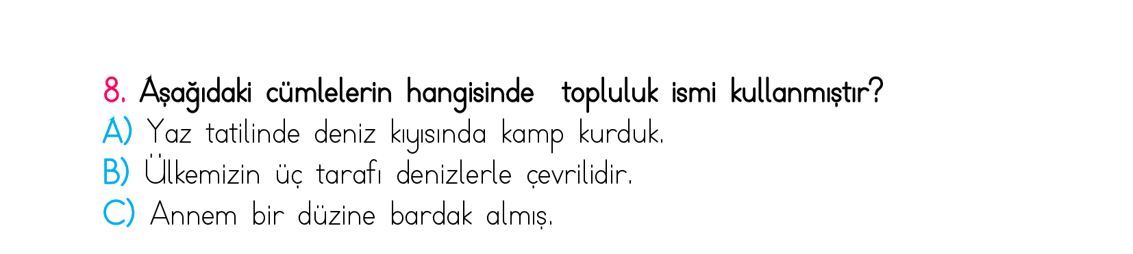 3. Sınıf Türkiye Geneli Kazanım Değerlendirme Sınavı 5