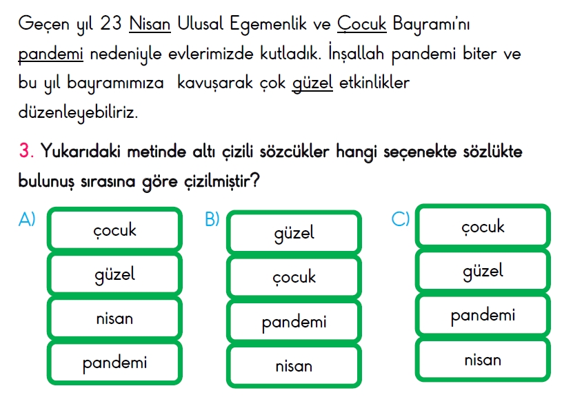 2. Sınıf Türkiye Geneli Süreç İzleme Sınavı-2 (ONLİNE ve PDF)