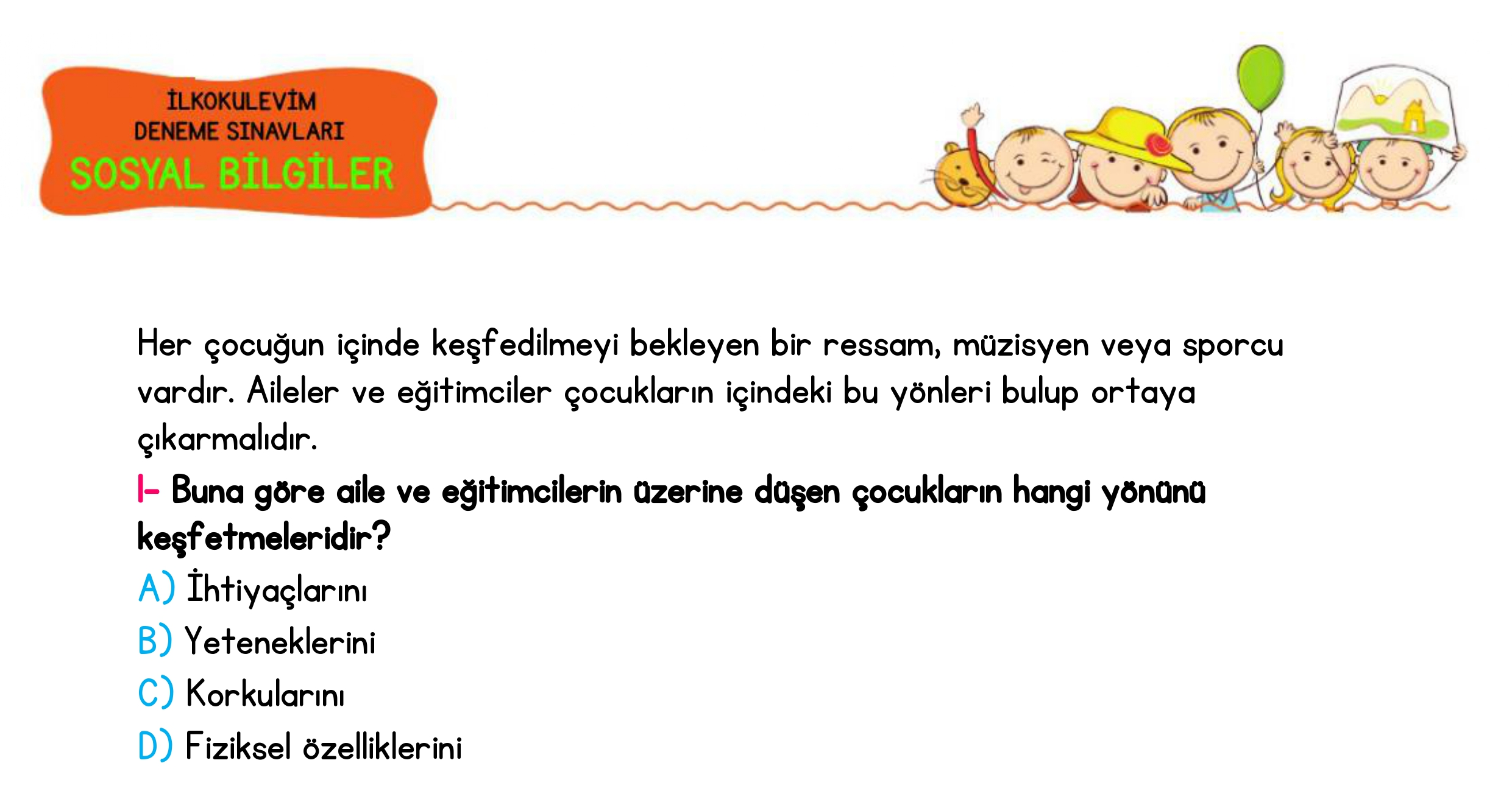 4. Sınıf Türkiye Geneli Ara Tatil Değerlendirme Sınavı
