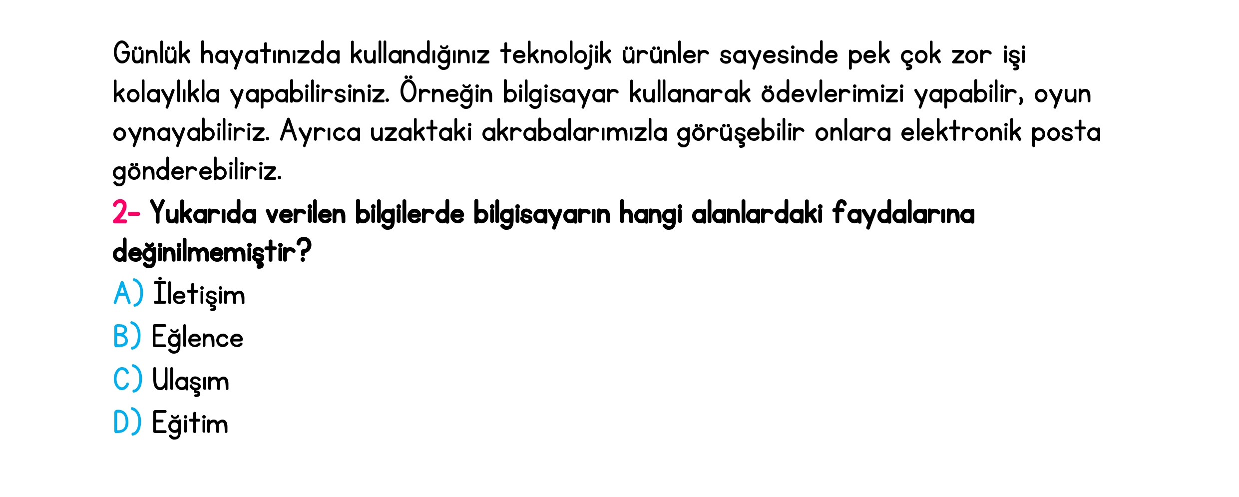 4. Sınıf Türkiye Geneli Ara Tatil Değerlendirme Sınavı