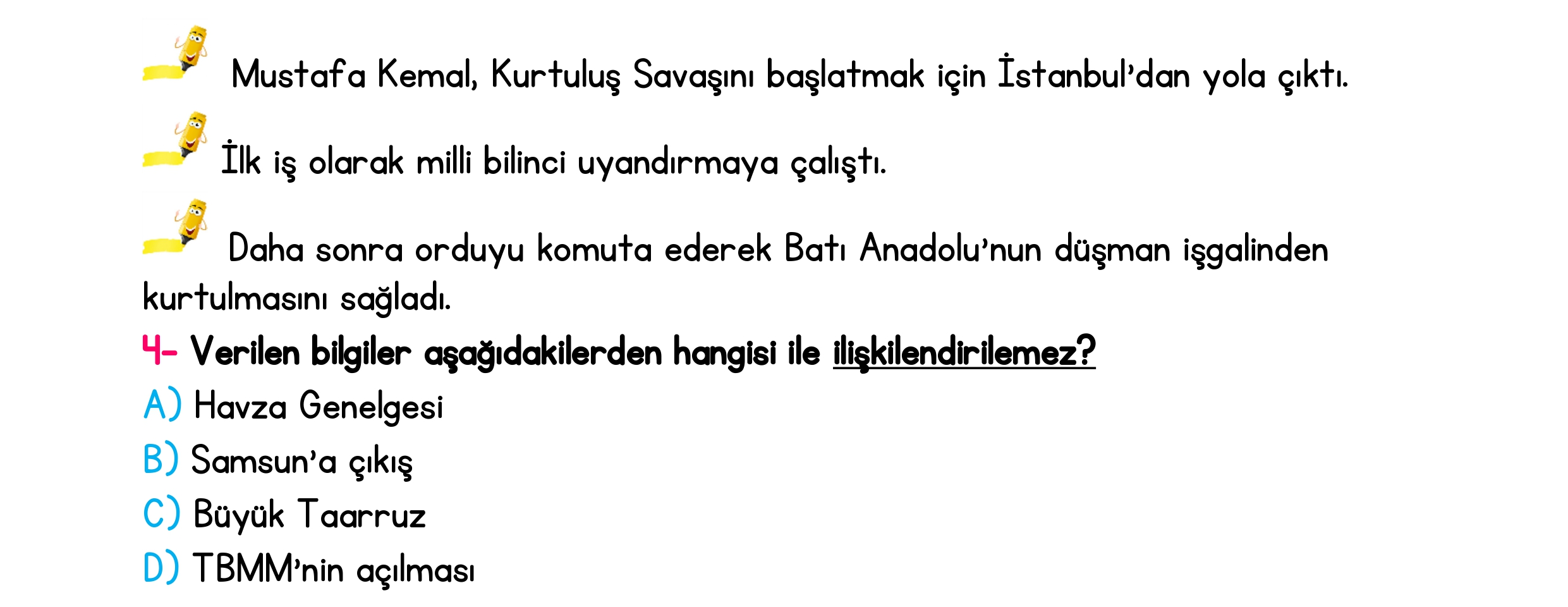 4. Sınıf Türkiye Geneli Ara Tatil Değerlendirme Sınavı