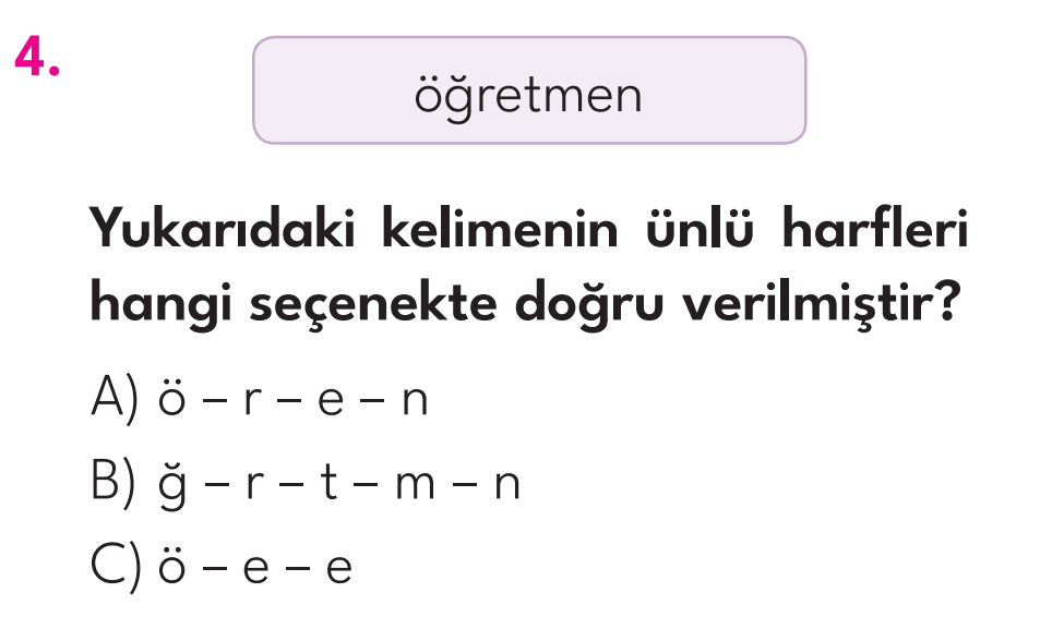 2.Sınıf 1. Hafta Değerlendirme Testi
