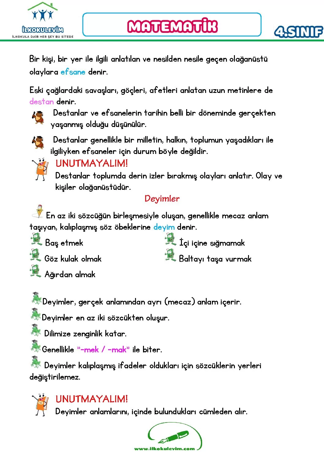 4 sinif turkce deyim ve atasozleri etkinligi 2 pdf