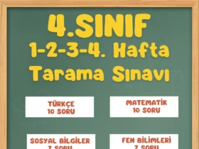 4.SINIF 1 2 3 4. Hafta Tarama Sinavi Kopyasi Kopyasi 1