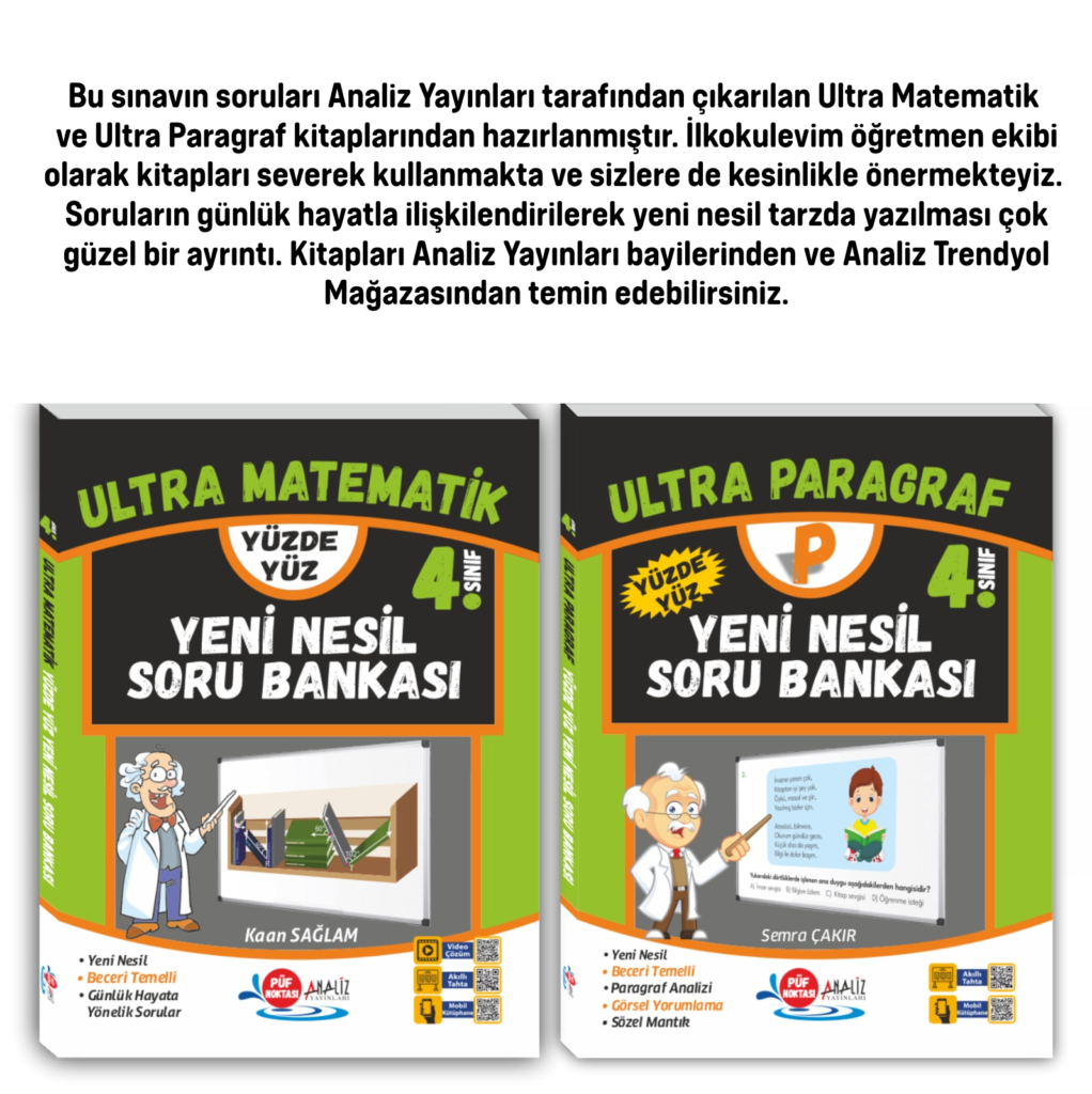 4. Sınıf Ultra Serisi Yeni Nesil Sorular