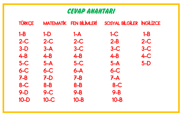 4.SINIF CEVAP ANAHTARI 2