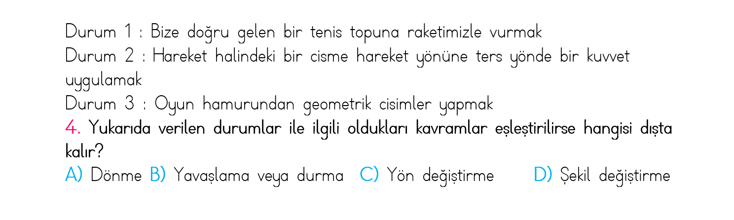 4. Sınıf Türkiye Geneli Kazanım Değerlendirme Sınavı 5