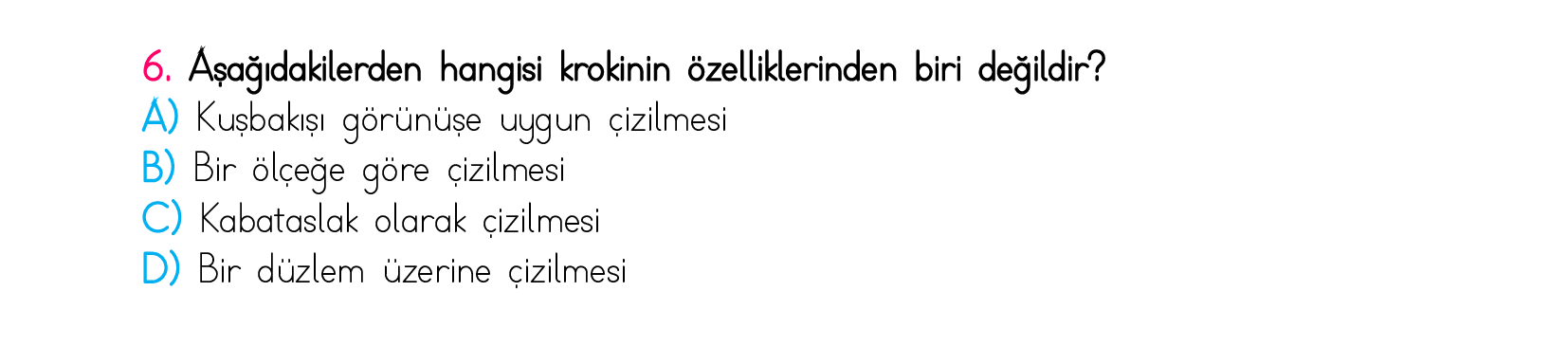 4. Sınıf Türkiye Geneli Kazanım Değerlendirme Sınavı 5