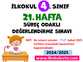 4.Sınıf 21.Hafta Değerlendirme Soruları