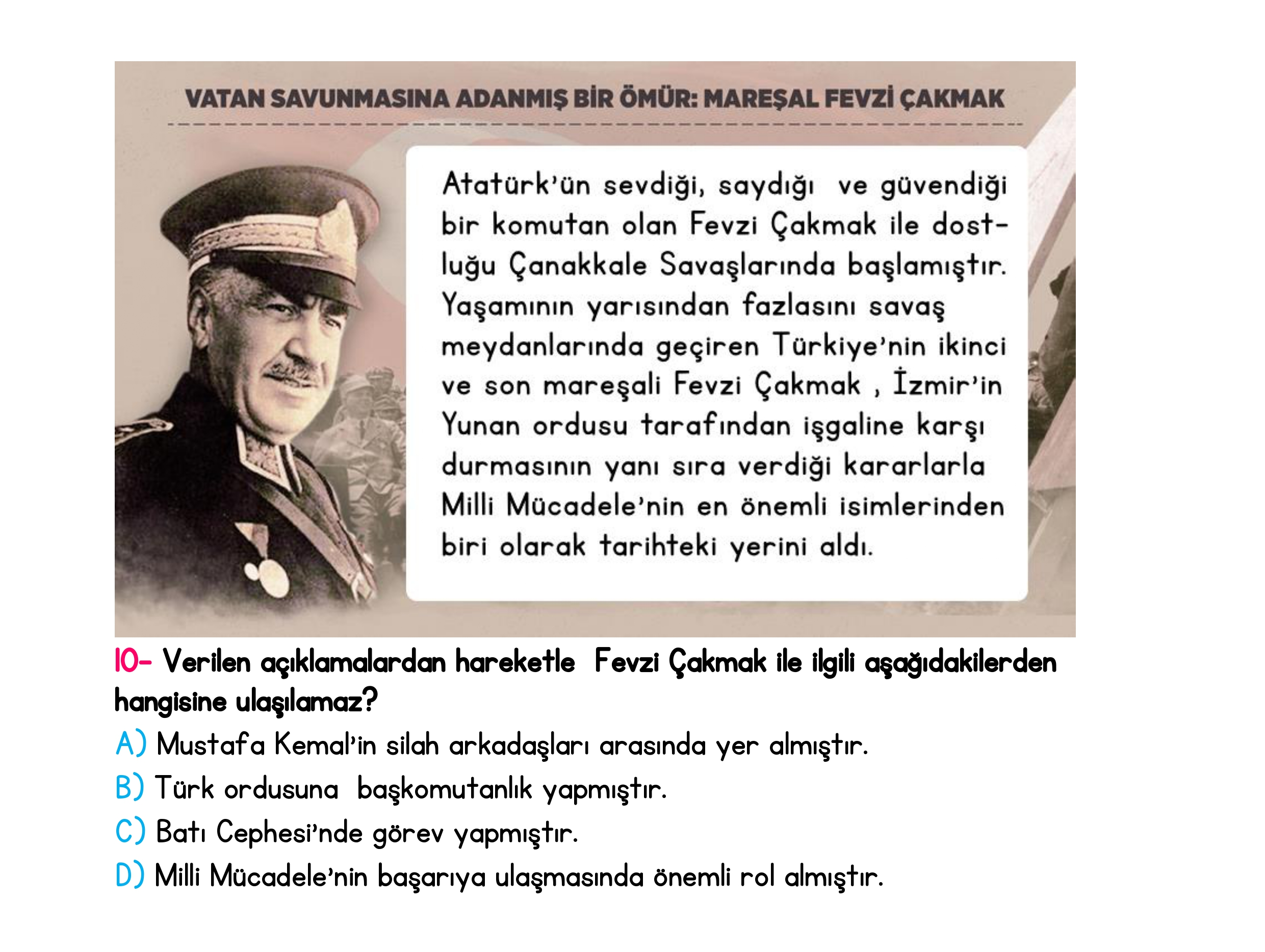 4. Sınıf Türkiye Geneli Ara Tatil Değerlendirme Sınavı