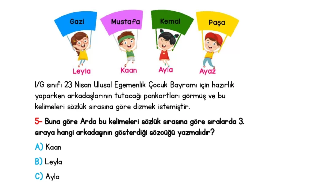 1.Sınıf İlkokulevim Yeni Nesil Sorular 26/03/2022