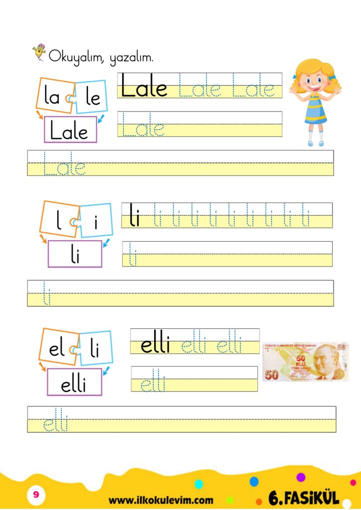 1. Sınıf L Sesi Fasikülü