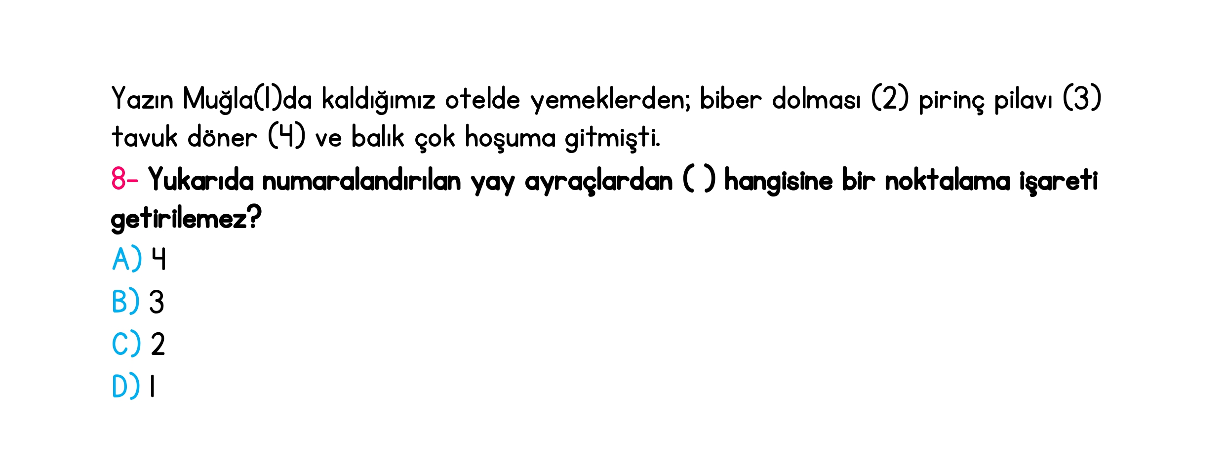 4. Sınıf Türkiye Geneli Ara Tatil Değerlendirme Sınavı