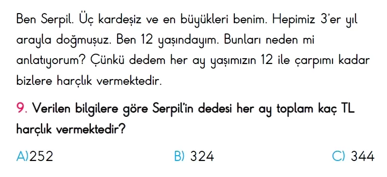 3. Sınıf Türkiye Geneli Süreç İzleme Sınavı-2 (ONLİNE ve PDF)