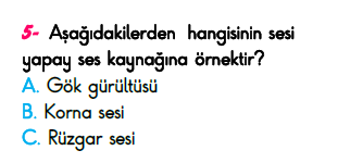 3. Sınıf Türkiye Geneli Kazanım Değerlendirme Sınavı 6
