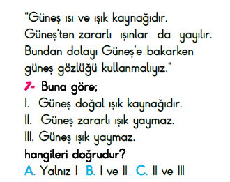 3. Sınıf Türkiye Geneli Kazanım Değerlendirme Sınavı 6