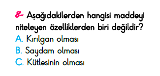 3. Sınıf Türkiye Geneli Kazanım Değerlendirme Sınavı 6