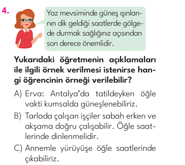 3.Sınıf 6. Hafta Değerlendirme Testi