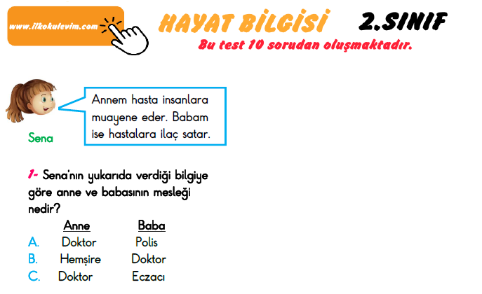 2. Sınıf Türkiye Geneli Kazanım Değerlendirme Sınavı 6