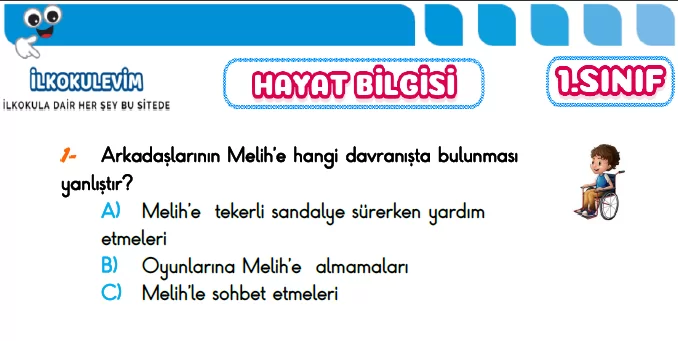 1. Sınıf Türkiye Geneli Kazanım Değerlendirme Sınavı 3