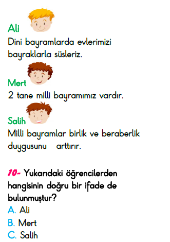 3. Sınıf Türkiye Geneli Kazanım Değerlendirme Sınavı 6