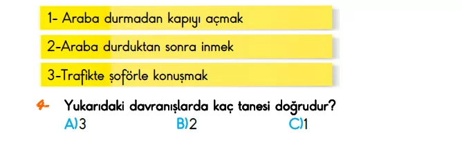 1. Sınıf Türkiye Geneli Kazanım Değerlendirme Sınavı 3