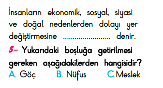 3. Sınıf Türkiye Geneli Kazanım Değerlendirme Sınavı 6