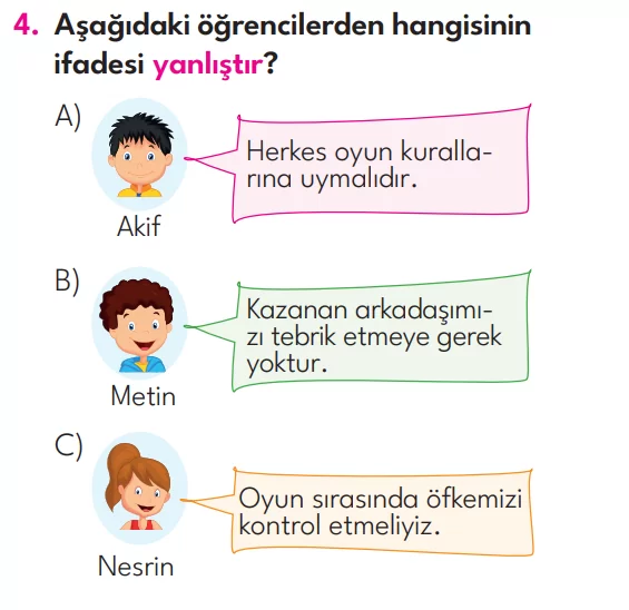 2.Sınıf 6. Hafta Değerlendirme Testi