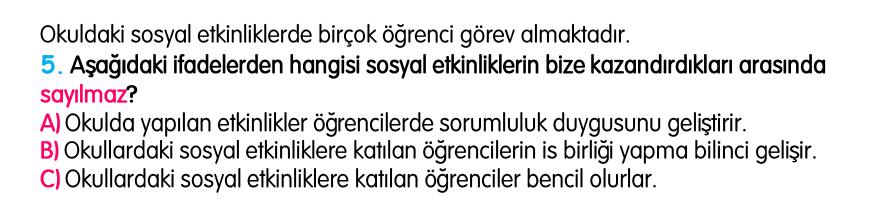 3.Sınıf Kasım Ara Tatil Değerlendirme Soruları