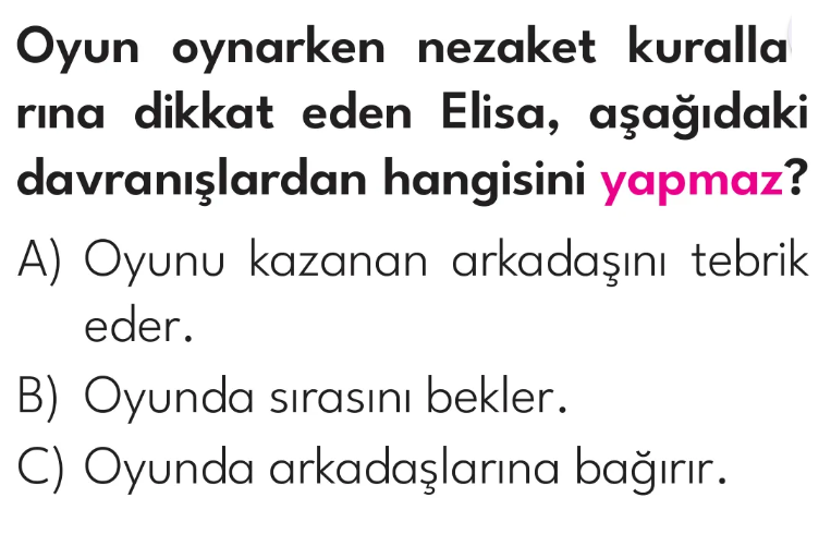 2.Sınıf 15. Hafta Süreç Değerlendirme