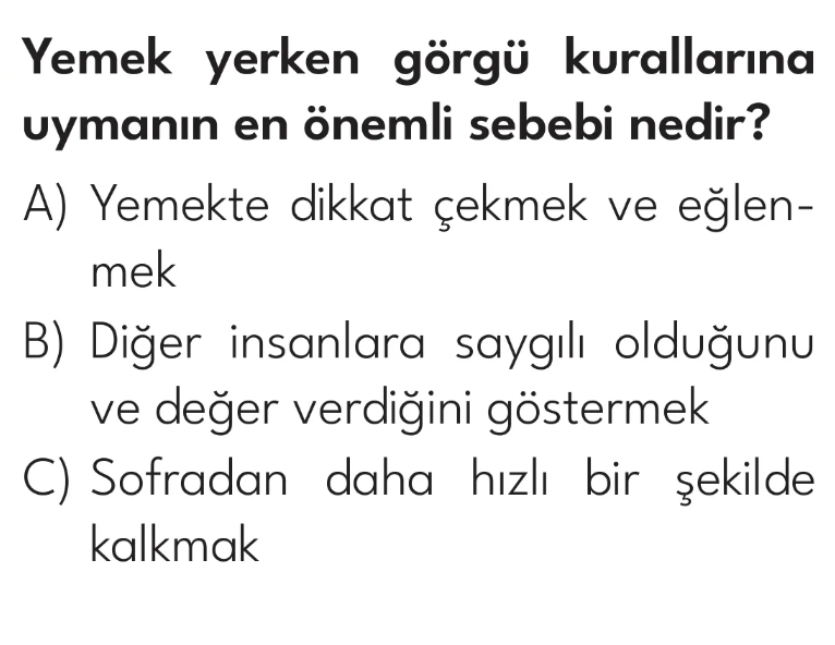 2.Sınıf 15. Hafta Süreç Değerlendirme