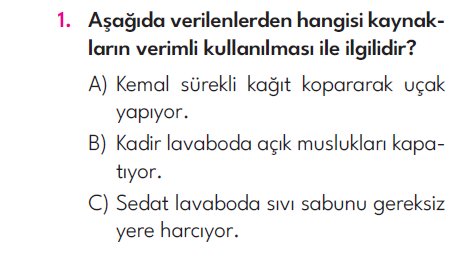 3.Sınıf 7. Hafta Değerlendirme Testi
