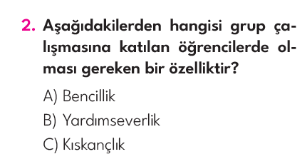 2.Sınıf 5. Hafta Değerlendirme Testi