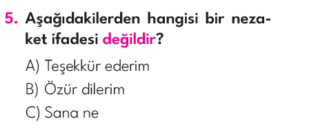 2.Sınıf 5. Hafta Değerlendirme Testi