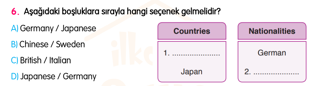 4. Sınıf Konu Tekrar Soruları Testi