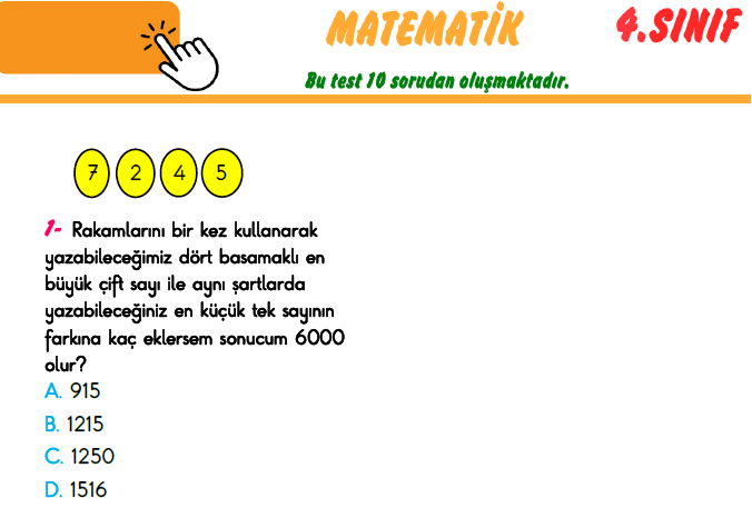4. Sınıf Kazanım Değerlendirme Sınavı 20 Mayıs 2023