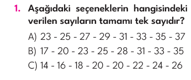 3.Sınıf 4. Hafta Değerlendirme Testi
