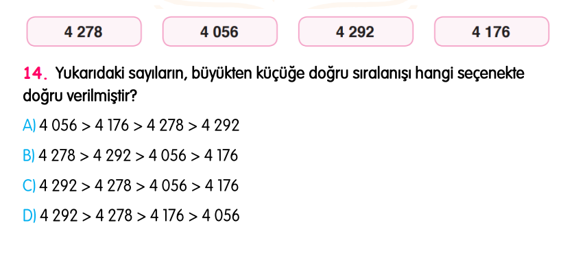 4. Sınıf Konu Tekrar Soruları Testi
