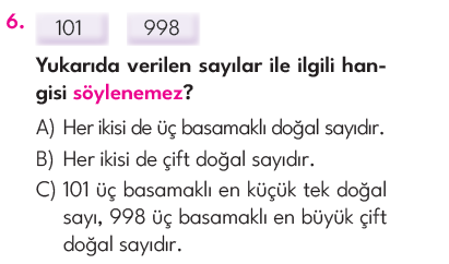 3.Sınıf 4. Hafta Değerlendirme Testi