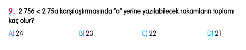 4. Sınıf Konu Tekrar Soruları Testi