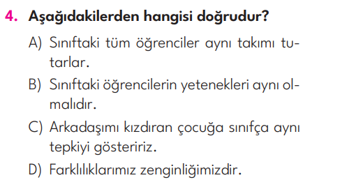4.Sınıf 3. Hafta Değerlendirme Testi