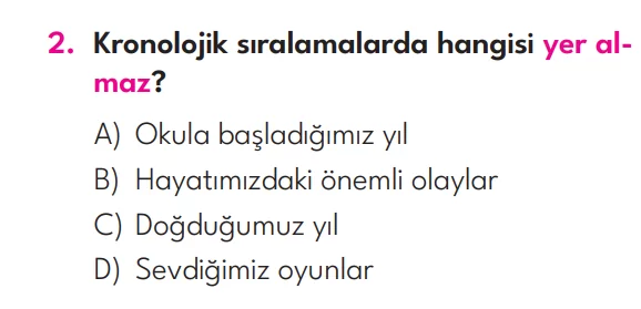 4.Sınıf 2. Hafta Değerlendirme Testi