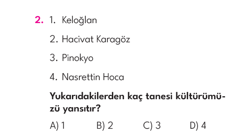 4.Sınıf 7. Hafta Değerlendirme Testi