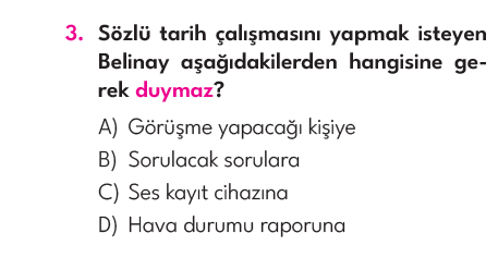 4.Sınıf 6. Hafta Değerlendirme Testi