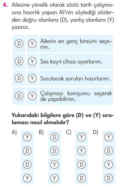 4.Sınıf 6. Hafta Değerlendirme Testi