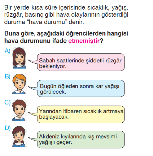 4. Sınıf Aralık Ayı Mini Değerlendirme