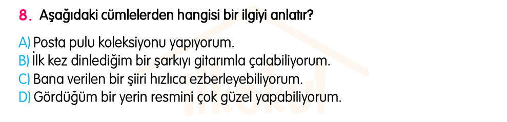 4. Sınıf Konu Tekrar Soruları Testi