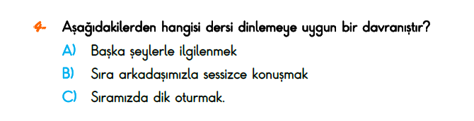 1. Sınıf Türkiye Geneli Kazanım Değerlendirme Sınavı 3