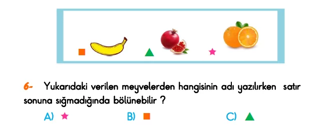 1. Sınıf Türkiye Geneli Kazanım Değerlendirme Sınavı 3