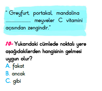 3. Sınıf Türkiye Geneli Kazanım Değerlendirme Sınavı 6